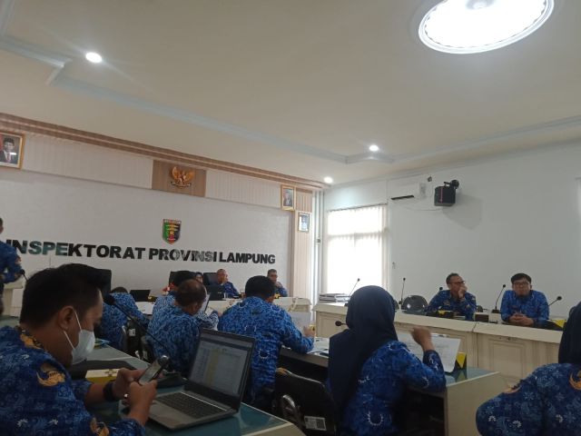 Rapat Pelaksanaan Jadwal PKPT Tahun 2023 melibatkan unsur Irban dan Pejabat Fungsinal di Lingkungan Inspektorat Provinsi Lampung